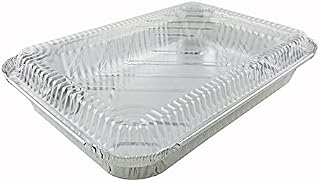 Handi-Foil 4 lb. Oblong Aluminum Entrée Take-Out Pan w/Clear Dome Lid 50 Sets