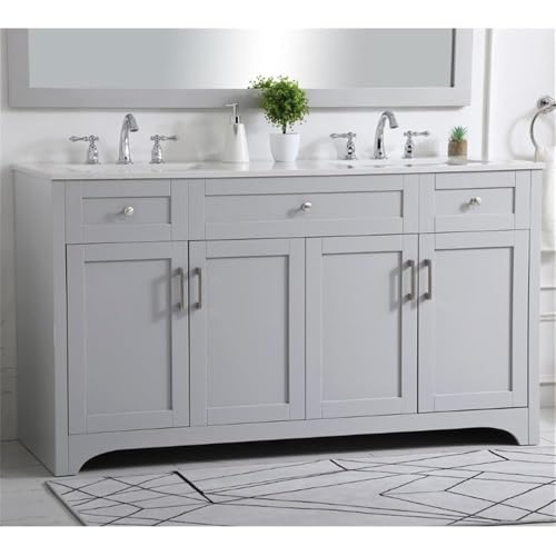 Elegant Decor 60" - Double / Grey / Traditional Bathroom Vanities