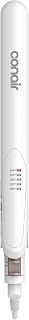 Conair Double Ceramic Flat Iron, 1-Inch Flat Iron Hair Straightener, Five Heat Settings, Extra Long Floating Plates, White