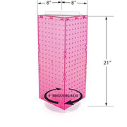 Azar Displays Pegboard + Hooks / Pink / 8 inches (W) x 8 inches (D) x 20 inches (H) Display Racks