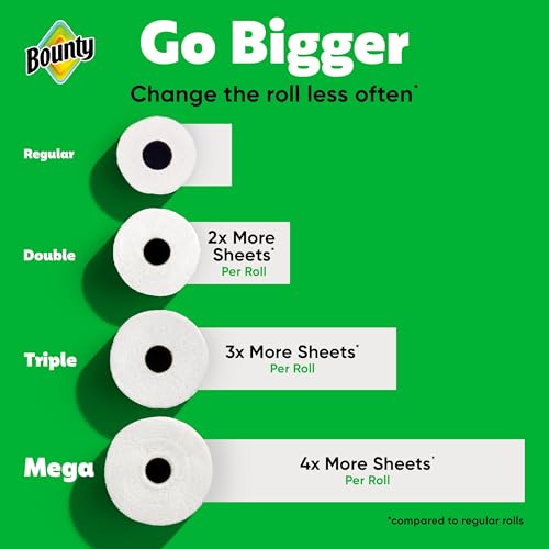 Bounty White / 6 Rolls (164 Sheets) / Mega Paper Towels