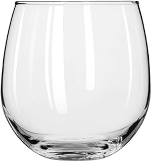 Libbey 222 Red Wine Stemless, 16-3/4 oz., 3.875" Height, 3.875" Width, 3.875" Length, Large, Clear (Pack of 12)