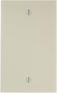 Leviton 80714-JA ROHS Compliant, Single Gang Blank Wallplate, Almond