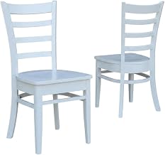 Furnifact Solid Wood Side Chair with Classic Leg Design, Set of Two Kitchen Chairs for Dining Room and Dining Table Use