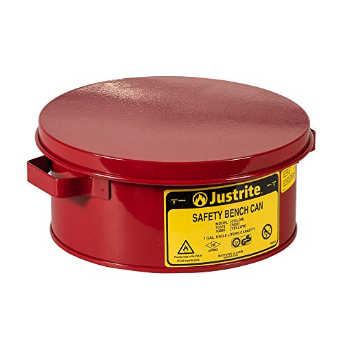 Justrite Red / 1 Gallon / Bench Can Cleaning & Sanitizing
