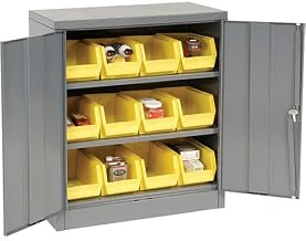Edsal Locking Storage Cabinet with (12) Yellow Removable Bins, 36x18x42