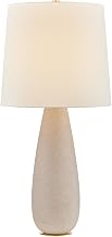 Hudson Valley Lighting Neelytown 1-Light Table Lamp | Aged Brass with Textured Edgecomb Ceramic Base & White Linen Shade | Sculptural Modern Accent Lamp for Living Room or Bedroom | L1434-AGB/CTE