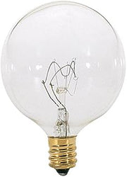Satco 25G16 1/2 Incandescent Globe Light, 25W E12 G16 1/2, Clear Bulb [Pack of 12]