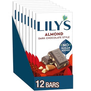 Lily's Almond Dark Chocolate Style / 3 Ounce (Pack of 12) / Dark Candy & Chocolate Bars