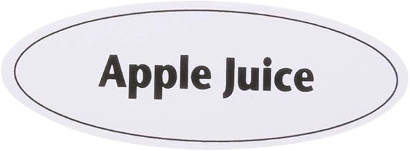 HUBERT Cling On Beverage Identifier Sign White Oval - 2 3/4"L x 1"H