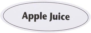 HUBERT Cling On Beverage Identifier Sign White Oval - 2 3/4"L x 1"H