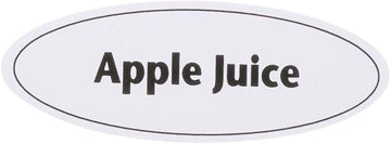 HUBERT Cling On Beverage Identifier Sign White Oval - 2 3/4"L x 1"H