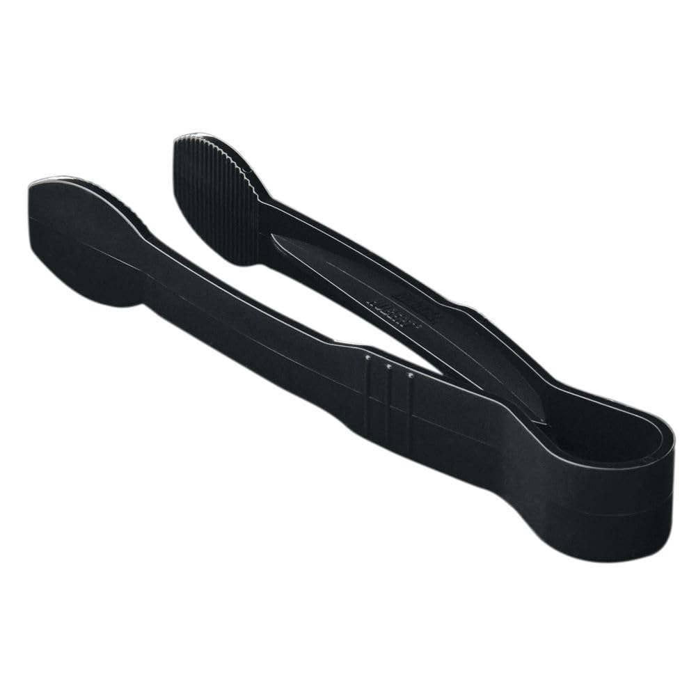 Flat Plastic Serving Tongs - 9"L by HUBERT – Medium, Polycarbonate, Black, Model 411005