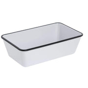 Serving Bowl Enamelware Look Melamine White/Black - 10 1/2 L x 6 1/2 W x 3 1/10 D by HUBERT – Plastic, White, Model 240512