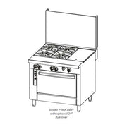 Southbend Platinum Heavy Duty 36" Gas Range w/ (4) by South Bend – Iron, Model P36C-BBG