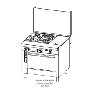 Southbend Platinum Heavy Duty 36" Gas Range w/ (4) by South Bend – Iron, Model P36C-BBG