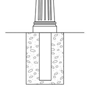 Lewiston Post System only with Bayview Solar Lamp by Qualarc – 20"D x 8"W x 5 ' 2"H, Aluminum Post, Glass Lamp, Powder Coat, Black, Model LPST-700-SL-BL