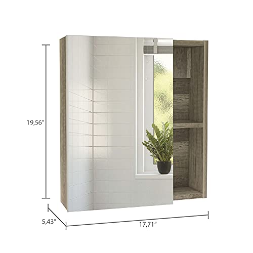 DEPOT E-SHOP Weathered Oak / 17.7"W x 19.5"H x 5.4"D / Modern Medicine Cabinets