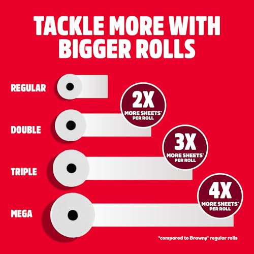 Brawny 12 Rolls (76 Sheets each) / White / 12 Double Rolls (76 Sheets Each) Paper Towels