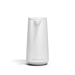 simplehuman Sensor Pump Foam, 10 oz Automatic Foaming Soap Dispenser for Kitchen and Bathroom, Touchless Motion Sensor, Variable Dispense, Rechargeable, Aerating Foam Pump, White Steel