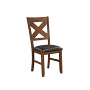 Upholstered Side Chair with Walnut Wood Legs by Furnifact – Wood, Oak, Pack of 2