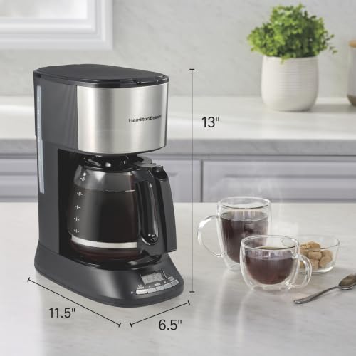 Hamilton Beach Hot & Iced Coffee Maker / 12 Cup / Black with Chrome Accents Coffee Machines