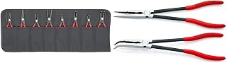 KNIPEX 8 Piece Precision Circlip Pliers Set (001958V02) and 2 Piece Extra Long Needle Nose Pliers Set (28 71 280, 28 81 280)
