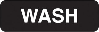 Traex 4526 Black 3 x 9 WASH Symbol Sign with White Letters"