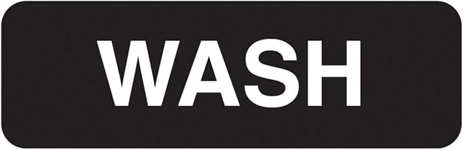 Traex 4526 Black 3 x 9 WASH Symbol Sign with White Letters"