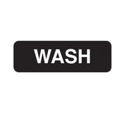 Traex Black 3 x 9 WASH Symbol Sign with White Letters" by Vollrath – 3x9 inches, Black, Model 4526
