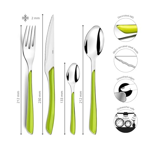 Amefa 32 Piece Cutlery Set for 8 People / Green / Modern Flatware Sets