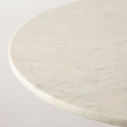 White Emslie III 30-Inch Round Dining Table with Marble Top and Black Metal Base by Starlight Canyon Home – Marble, White