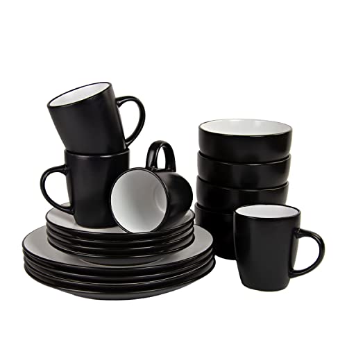 10 Strawberry Street 16 pc / Black/White / 1 Dinnerware Sets