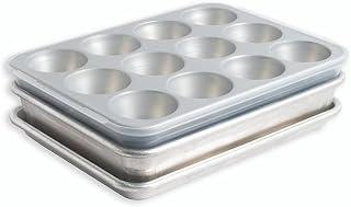 Nordic Ware Naturals 5-Piece Bake Set including Quarter Sheet, 9 x 13 Rectangular Pan, 12-Cup Muffin Pan, Multi-Task Oven & Cooling Rack, and a High Domed Lid
