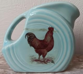 Fiesta Mini Disc Pitcher Sky Blue w/Chicken New Hampshire Red Rooster - HLC USA