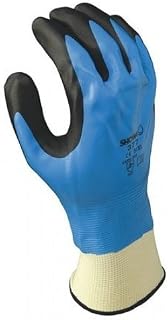 SHOWA 377 Nitrile/Nitrile Foam Fully Coated General Purpose Work Gloves with Poly/Nylon Liner, for Vending Machines, 13-Gauge, Large (12 Pair)