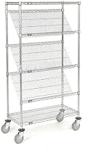 Global Industrial Container Truck, Chrome Wire, 36" L x 18" W x 70" H