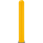 60"H Smooth Bollard Post Sleeve with Dome Top by Global Industrial – 56"L x 7"W x 60"H, HD Polyethylene, Yellow, Model BOL6YL