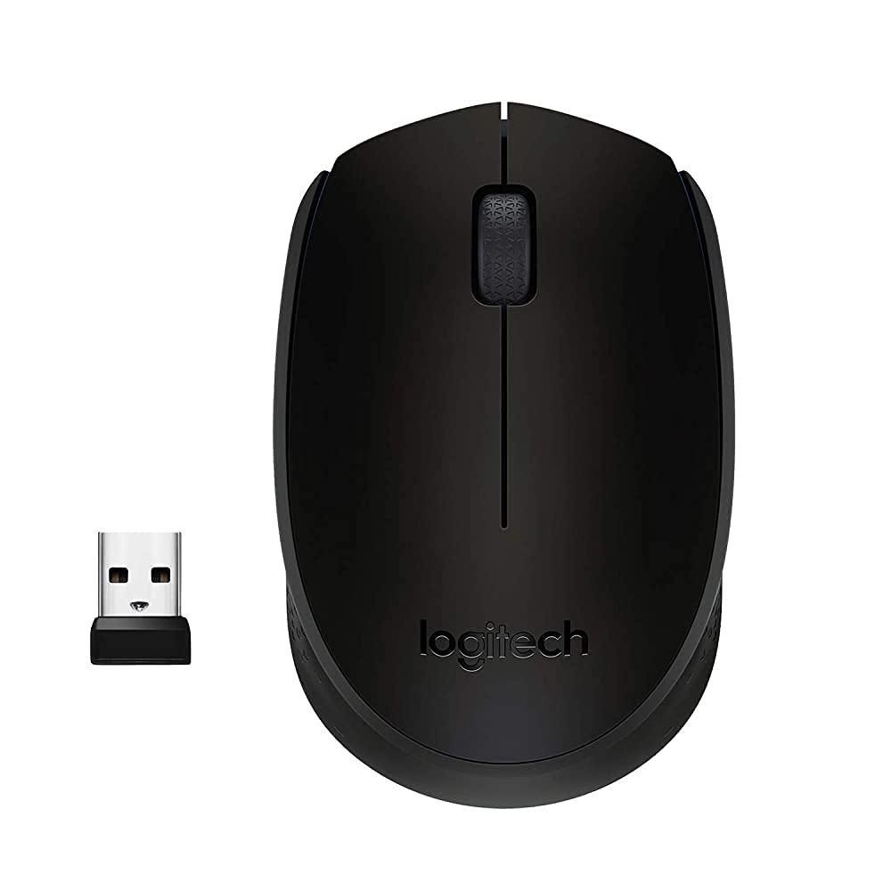 M170 2. 4GHz Wireless 3-Button Optical Scroll Mouse W/Nano USB Receiver (Black) (Renewed) by Logitech – 7.6 x 4.7 x 3.6, Plastic, Black, Model 910-004940-cr