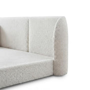 Starlight Canyon Home Boucle-Upholstered Wingback Platform Bed with Solid Wood Legs, King Size Bed Frame with Headboard, Cream Boucle Fabric - image 7