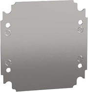 Square D by Schneider Electric NSYMM22 Multipurpose Plain Mounting Plate for Electrical Boxes, Compatible with Spacial CRN, S3D, S3X, and PLM Enclosures, Galvanized Steel, 200mm H x 200mm W
