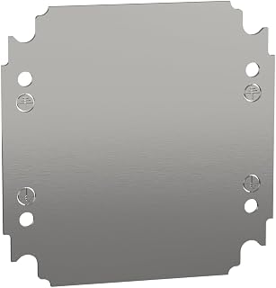 Square D by Schneider Electric NSYMM22 Multipurpose Plain Mounting Plate for Electrical Boxes, Compatible with Spacial CRN, S3D, S3X, and PLM Enclosures, Galvanized Steel, 200mm H x 200mm W