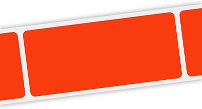 Specialty Printing Plain Dayglo Red Label, 1.375" Length x 0.75" Width | 1000/Roll