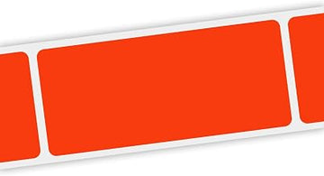 Specialty Printing Plain Dayglo Red Label, 1.375" Length x 0.75" Width | 1000/Roll