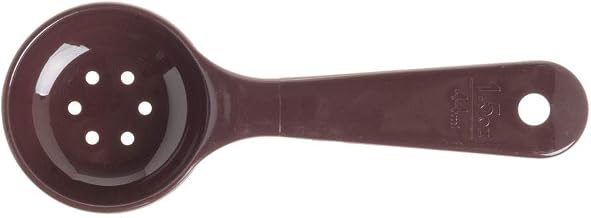 Carlisle Measure Miser 1 1/2 oz Brown Short Handle Perforated Portion Control Spoon - 7"L