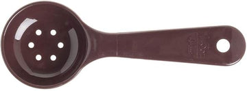 Carlisle Measure Miser 1 1/2 oz Brown Short Handle Perforated Portion Control Spoon - 7"L