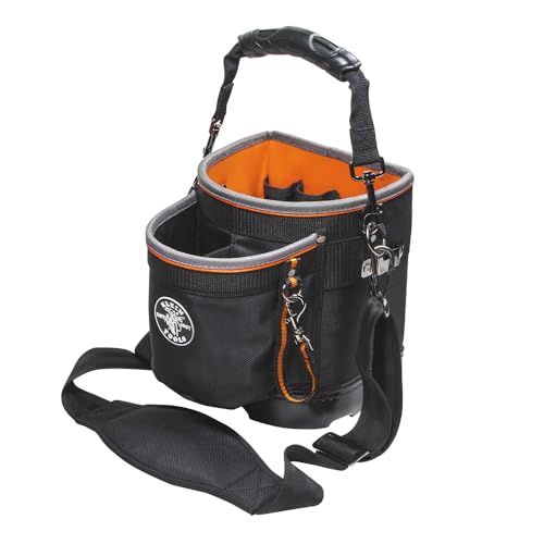 KLEIN TOOLS Shoulder Pouch / Black&Orange / 432.13 cubic_inches Tool Bags