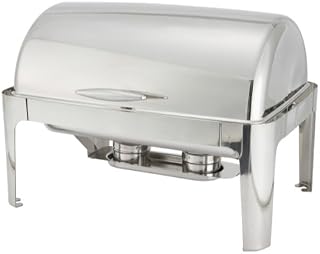Madison Chafer 601 - 8 qt Full Size Stainless Steel Roll Top Cover Winco, SET OF 6