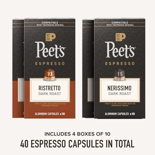 Peet's Coffee Dark Roast Variety Pack / 10 Count (Pack of 4) / Dark Roast Variety Pack - 40 Capsules Coffee Gifts