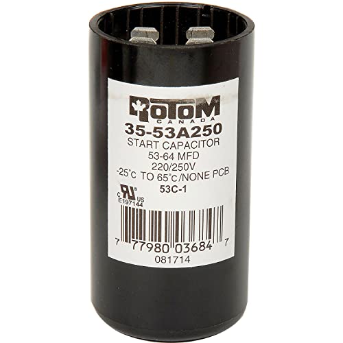 Motor Start Capacitor by Rotom – Plastic, Model 53C-1